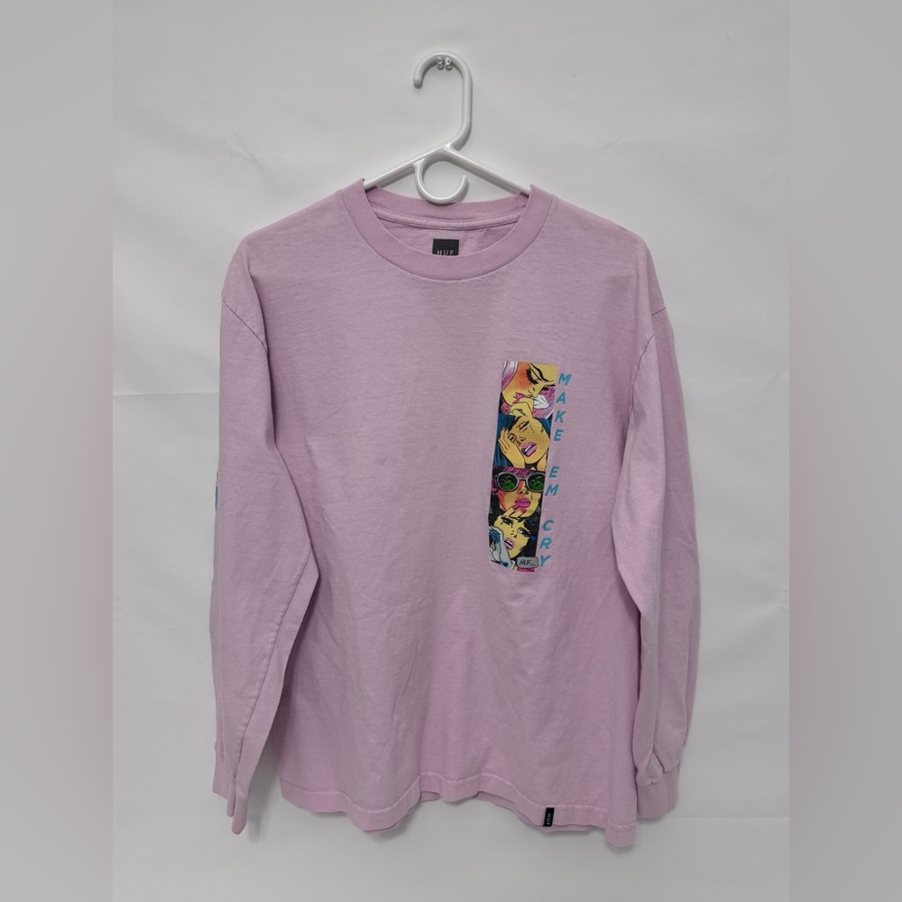 HUF Light Pink Long Sleeve Tee
